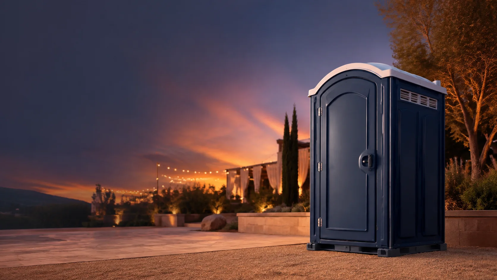 Portable restroom shown for rental planning in Yuma, AZ